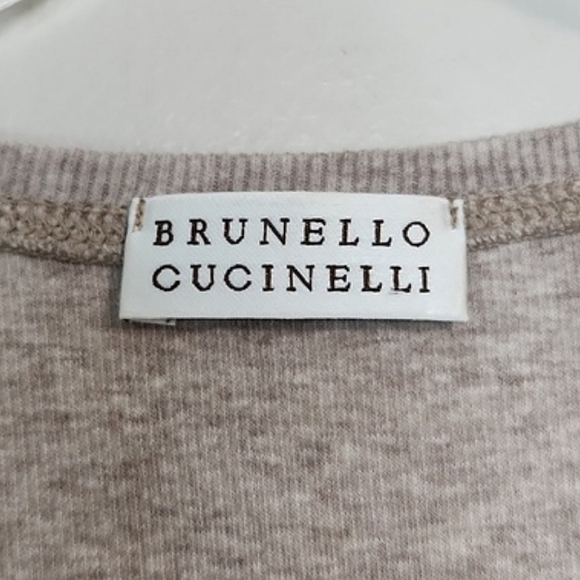 🔥FINAL💲⬇️Brunello Cucinelli Cotton/Silk Blend Grey/Tan Tank, Size M ~ EUC - Picture 7 of 14